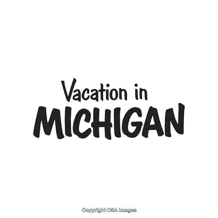 Vacation in Michigan Poster with Black Text on White Background
