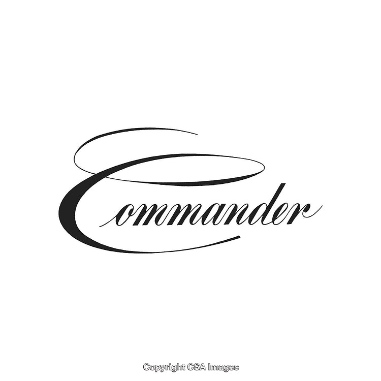 Elegant Calligraphy Logo Featuring the Word Commander in Black Typography