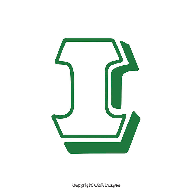 Green Stylized Letter I on a White Background