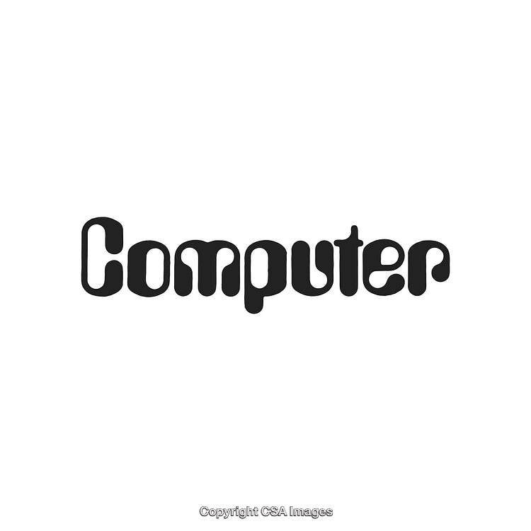 Unique Retro Typography Design Featuring the Word Computer in Black