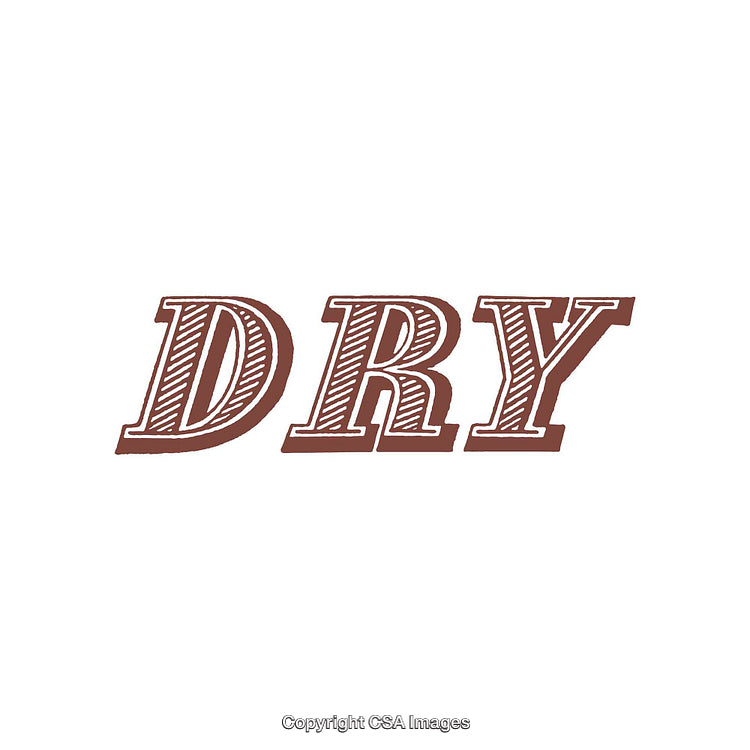 Stylish Vintage Typography Artwork Featuring the Word 'Dry' in Bold Letters