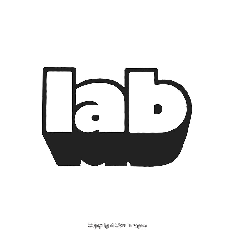 Minimalist Black and White Abstract Lab Logo Design with Bold Lettering