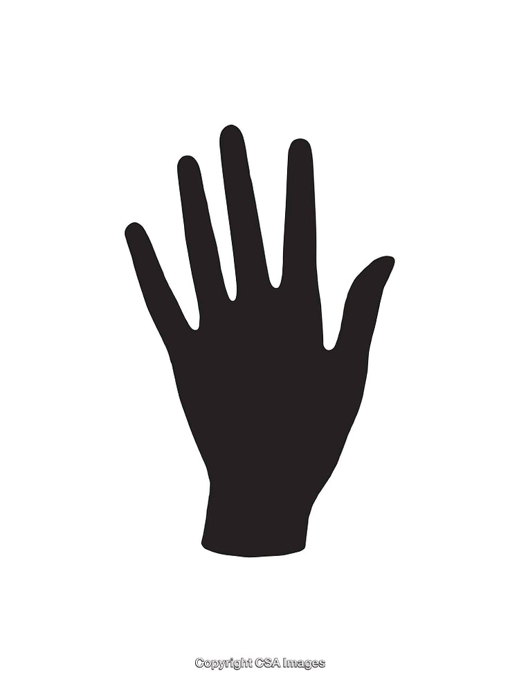 Black Hand Icon Silhouette on White Background for Graphic Design