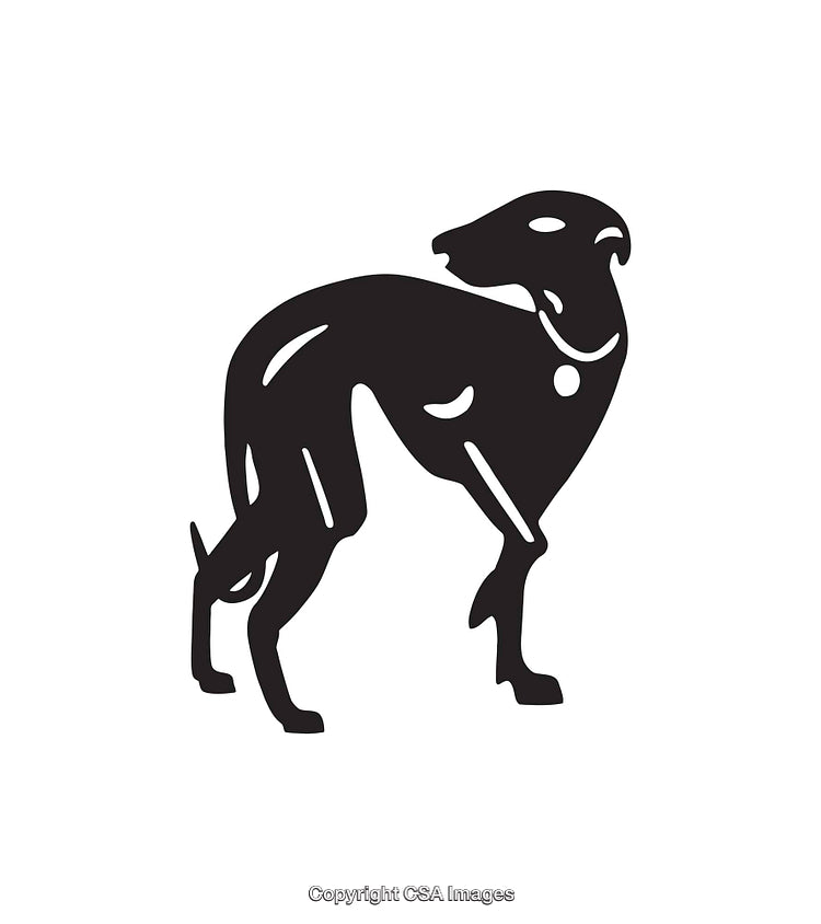 Elegant Silhouette of a Greyhound in Minimalist Black Line Art Style