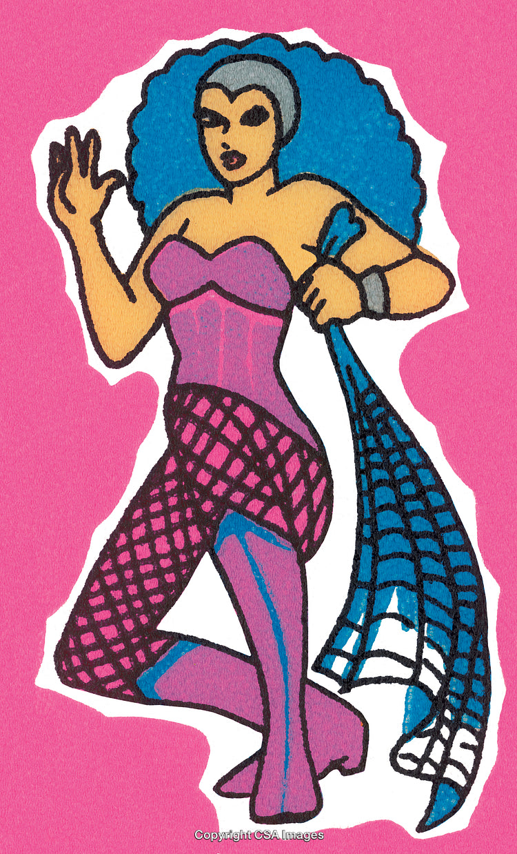 Vibrant Illustration of a Bold Stylish Woman in Comic Art Style