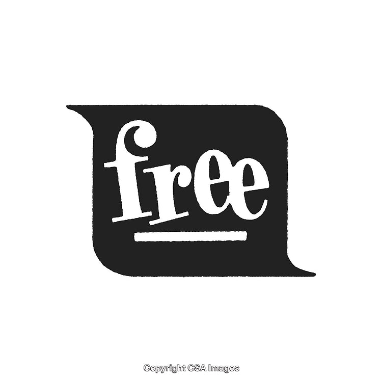 Free Label Speech Bubble Icon in Black and White Illustration