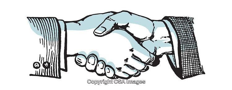 Illustration of a Handshake Symbolizing Business Partnership and Cooperation