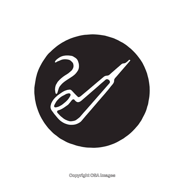 Black and White Icon of a Smoking Pipe