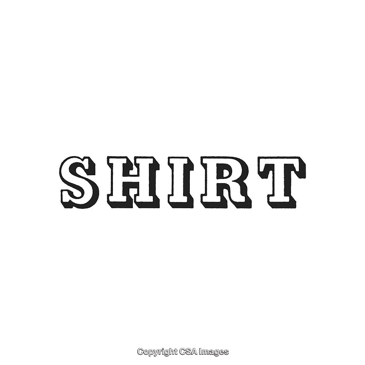 Black Typography of the Word 'Shirt' in Bold 3D Style Letters