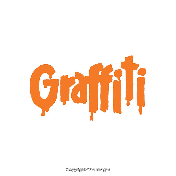 Graffiti Logo with Orange Dripping Text on White Background