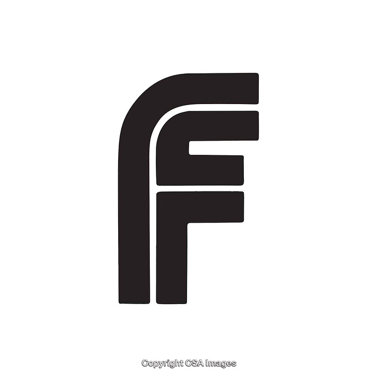 Monochrome Abstract Logo Featuring Stylized Letter F Design