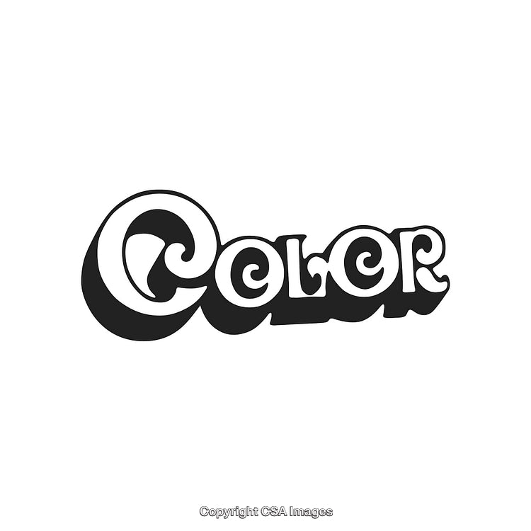 Retro Black and White Typography Design with Artistic Curves