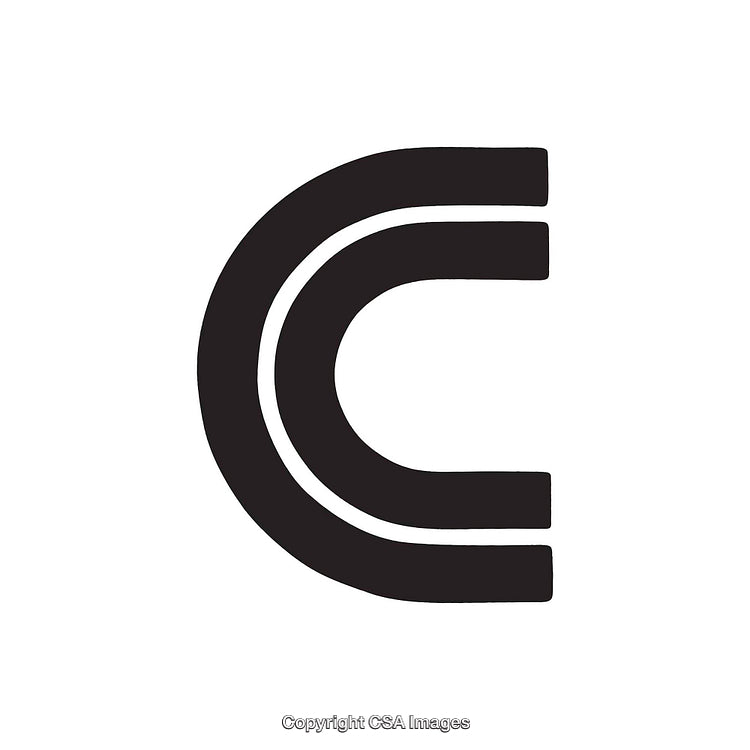 Curved Black Letter C Symbol on a White Background