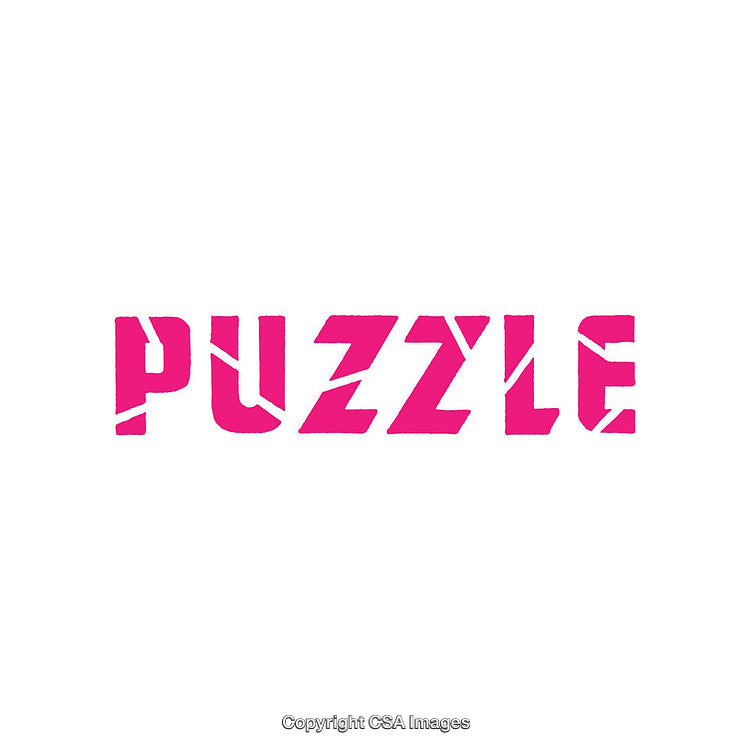 Creative Pink Puzzle Inspired Typography Design in Bold Abstract Style