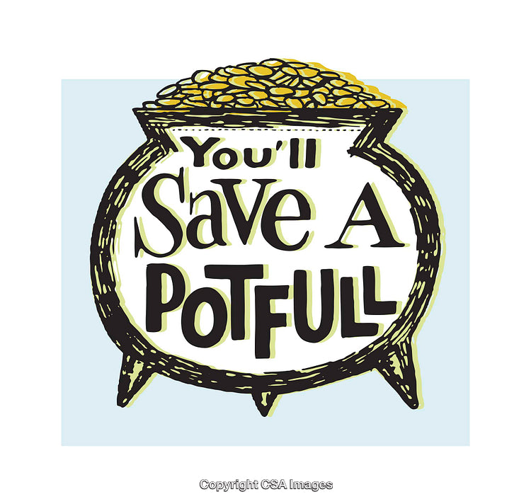 Illustrated Pot of Gold with Motivational Typographic Quote Design