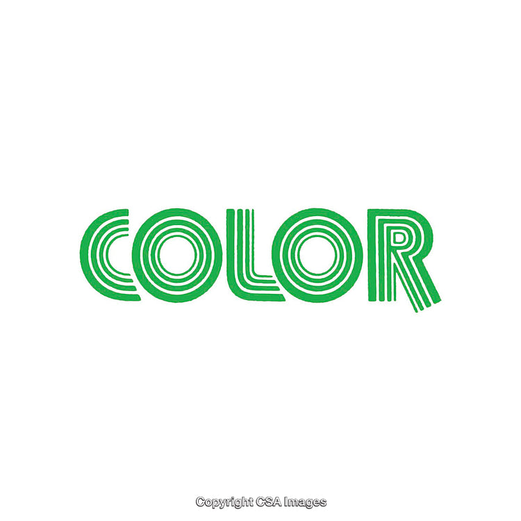 Green Typographic Illustration of the Word Color on White Background