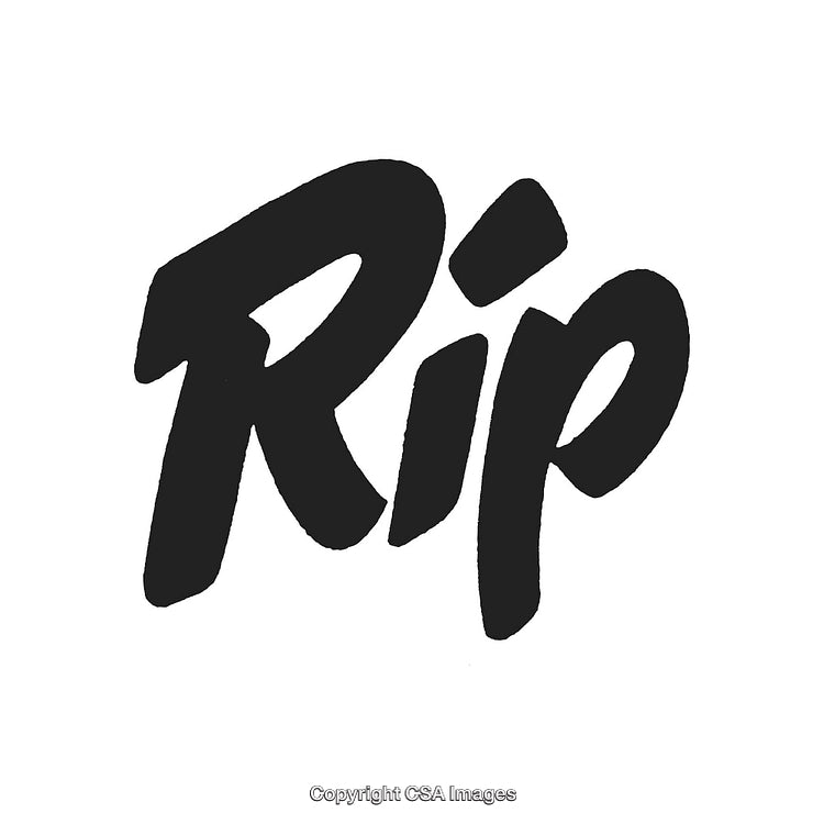 Bold RIP Text Graphic Design for Memorial or Tribute Theme