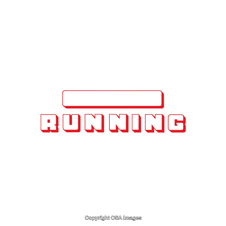Graphic Text Design Featuring 'Running' in Bold Red Capital Letters