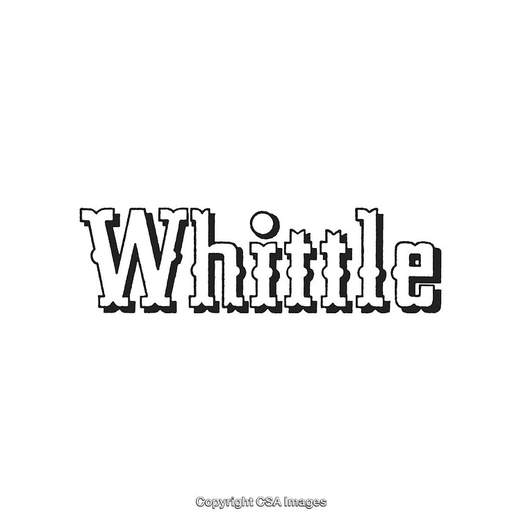 Retro Styled Bold Font Displaying the Word 'Whittle' in Black and White