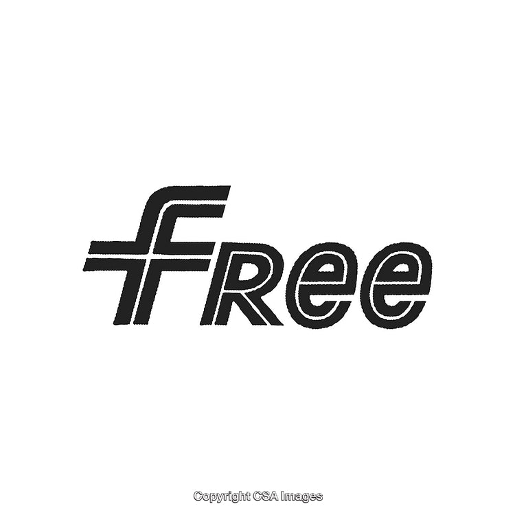 Black and White Design Featuring Stylized Free Text Graphic