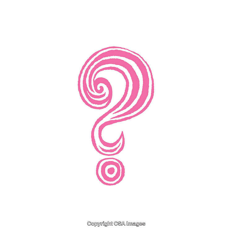 Colorful Abstract Pink Question Mark with Intricate Spiral Details