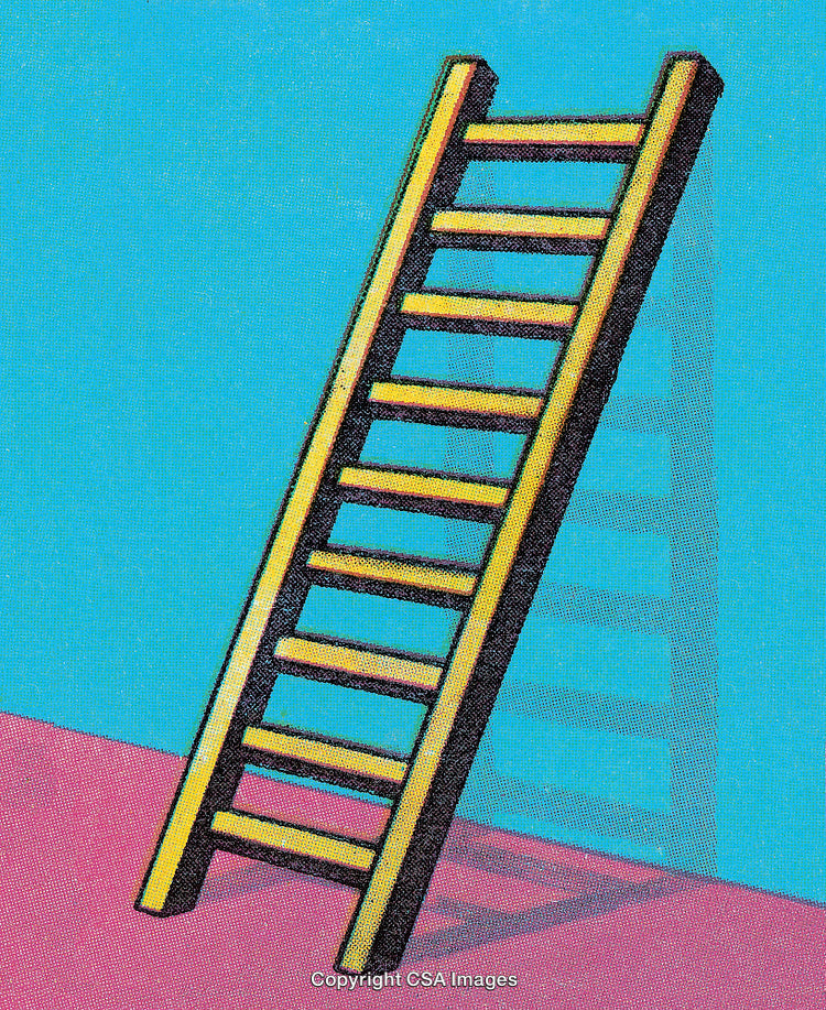 Abstract Illustration of a Ladder Against a Vibrant Background
