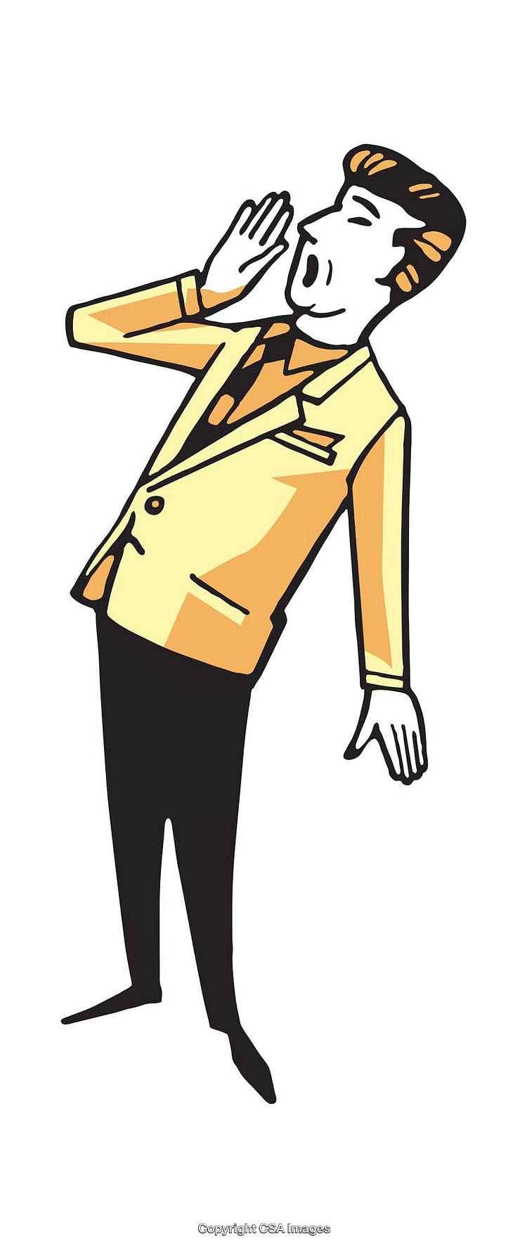Retro Illustration of a Man Shouting in a Classic Style Art