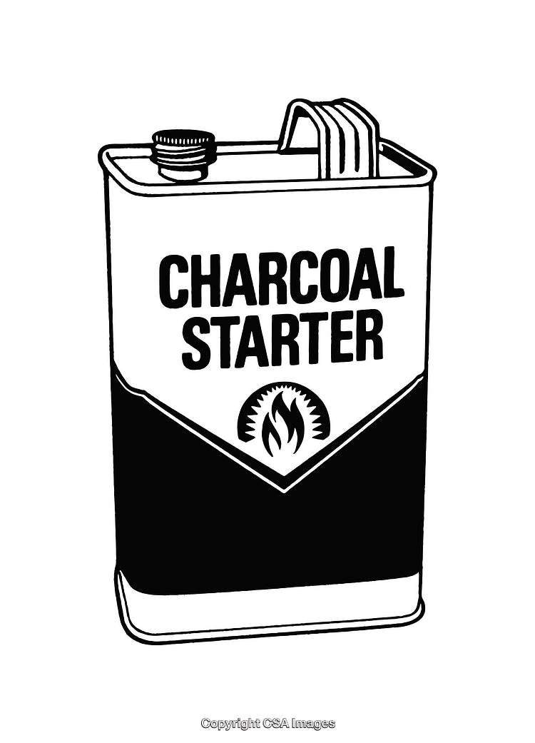 Black and White Illustration of a Charcoal Starter Can