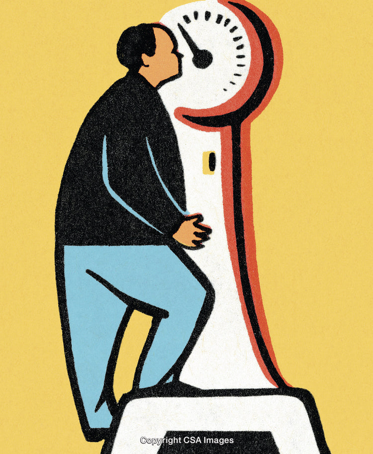 Man Stepping on Scale