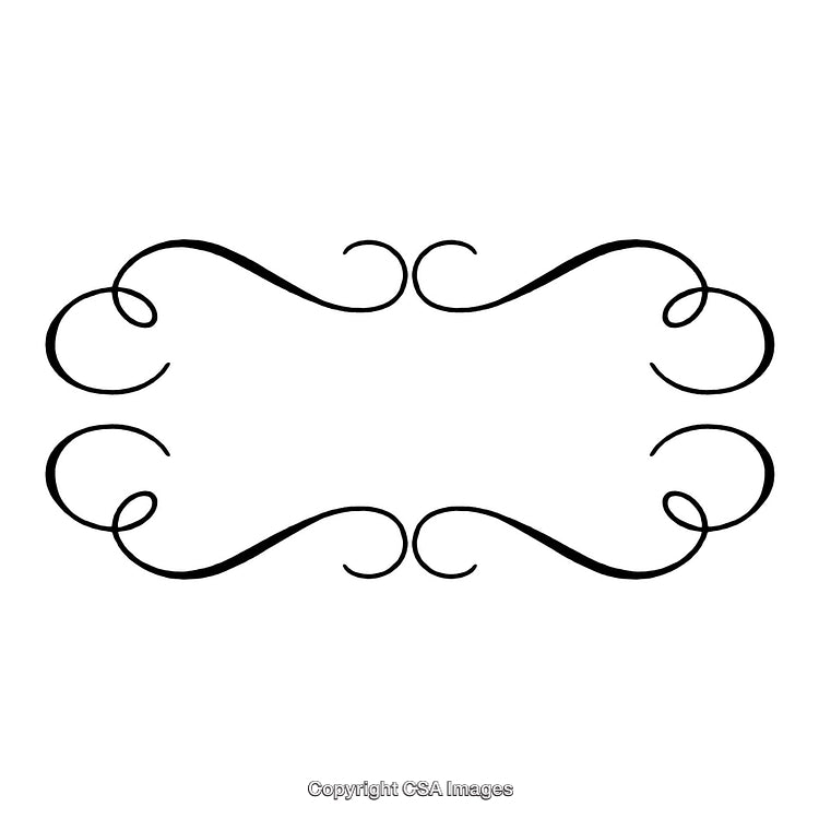 Elegant Black and White Decorative Curly Border Frame Design