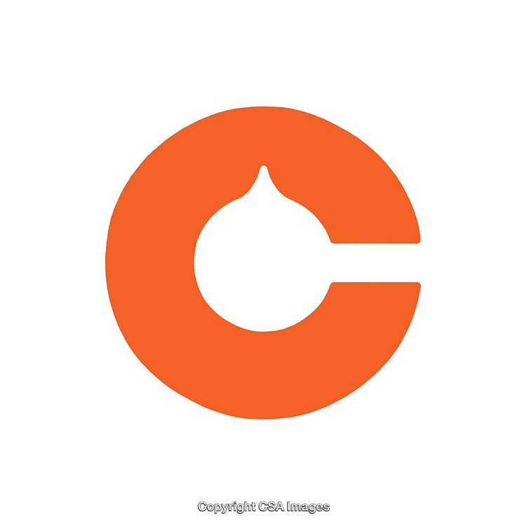 Orange Letter C Symbol on a White Background in Minimalist Design