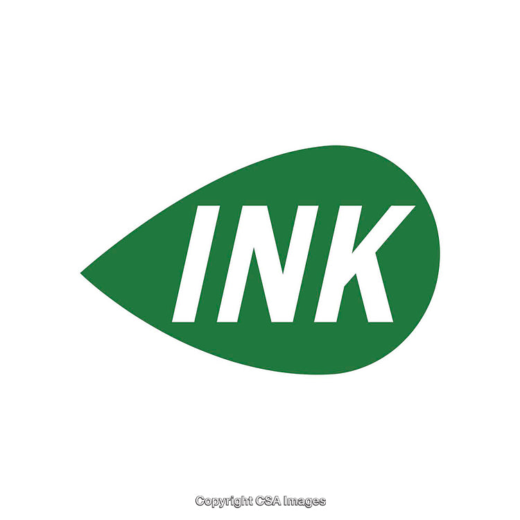 Green Ink Droplet Icon on a White Background