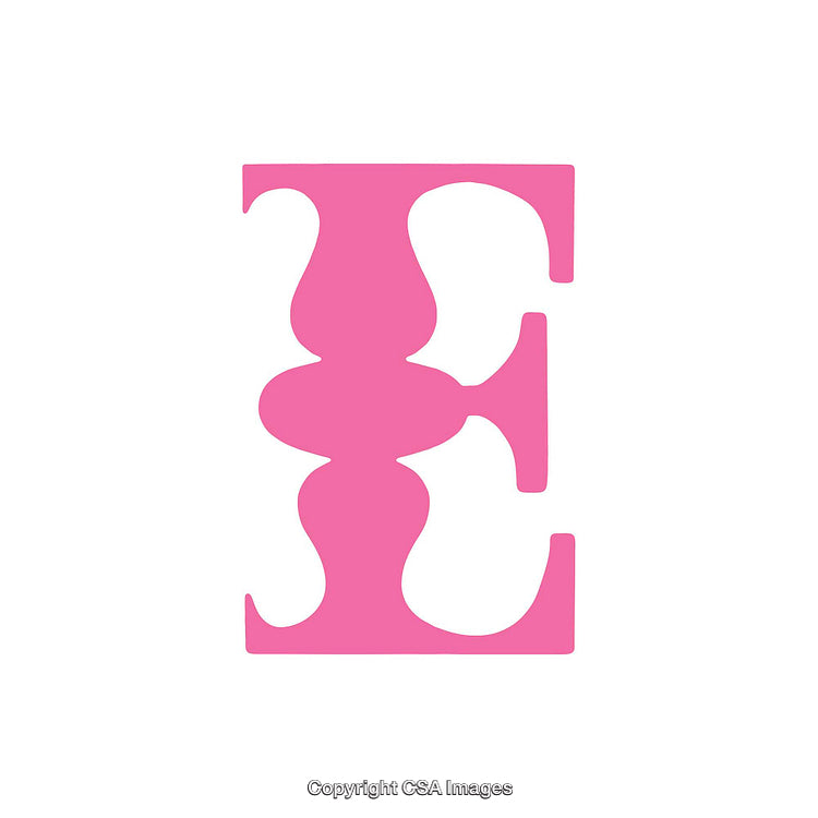 Stylized Pink Letter E Design on a White Background