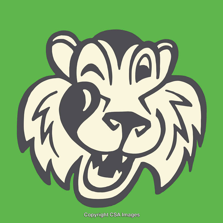 Smiling Cartoon Animal Illustration on Vibrant Green Background