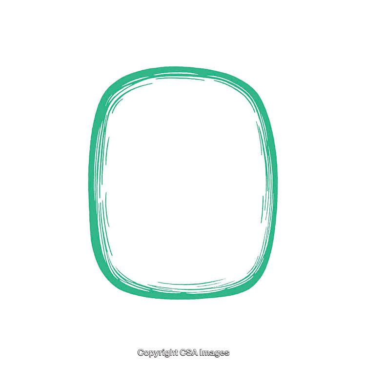 Hand-Drawn Green Outline in Organic Rounded Square Shape on White Background