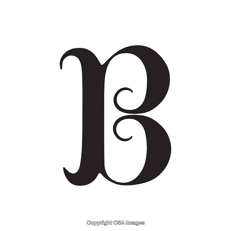 Elegant Black Letter B With Artistic Curves and Stylish Design