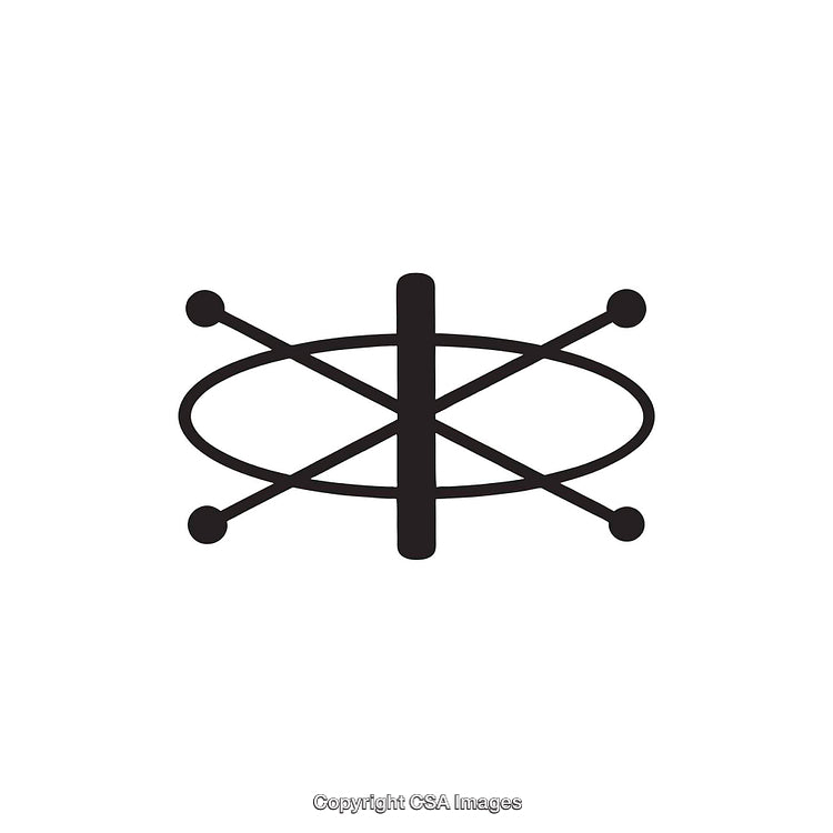 Abstract Black and White Symbol Featuring Geometric Shapes and Curves