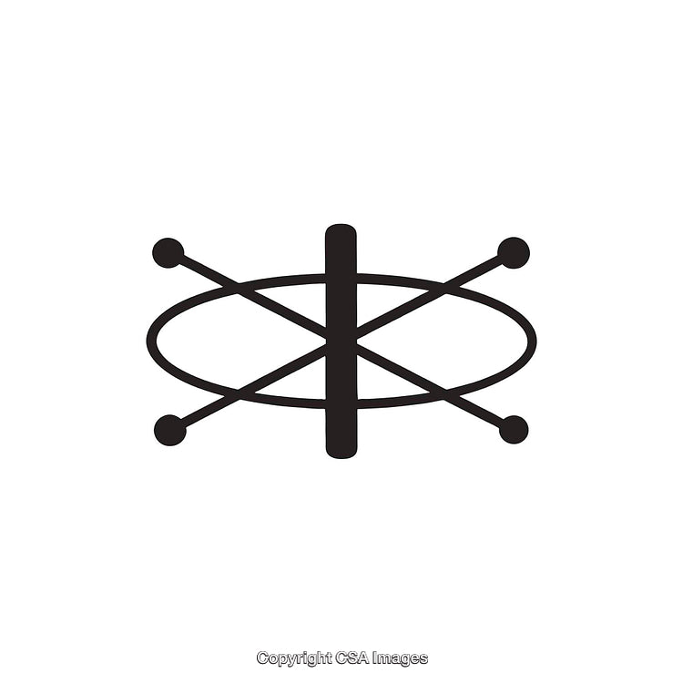 Abstract Black and White Symbol Featuring Geometric Shapes and Curves