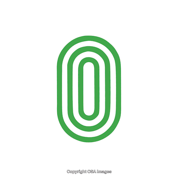 Green Stylized Letter O Isolated on a White Background