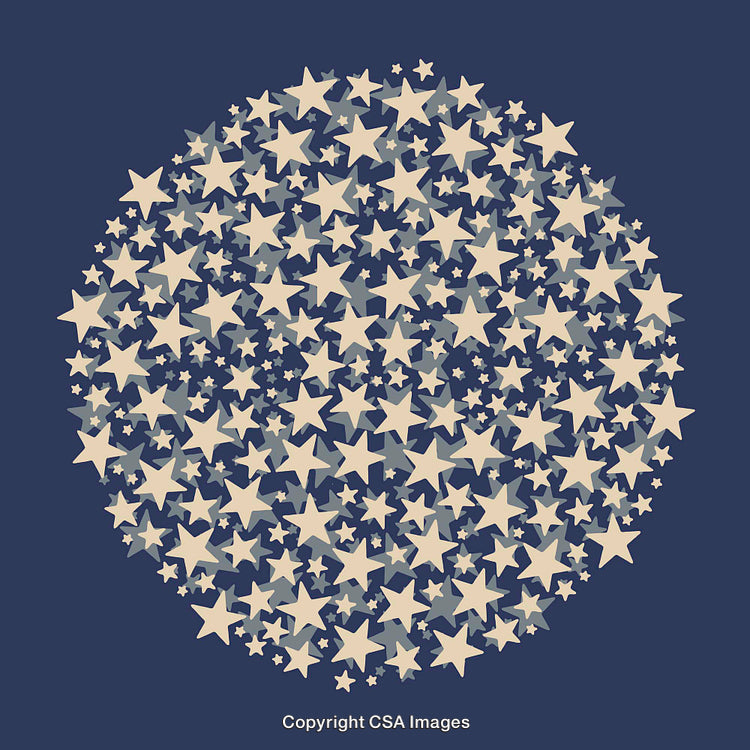 Circle of Stars on a Dark Blue Background