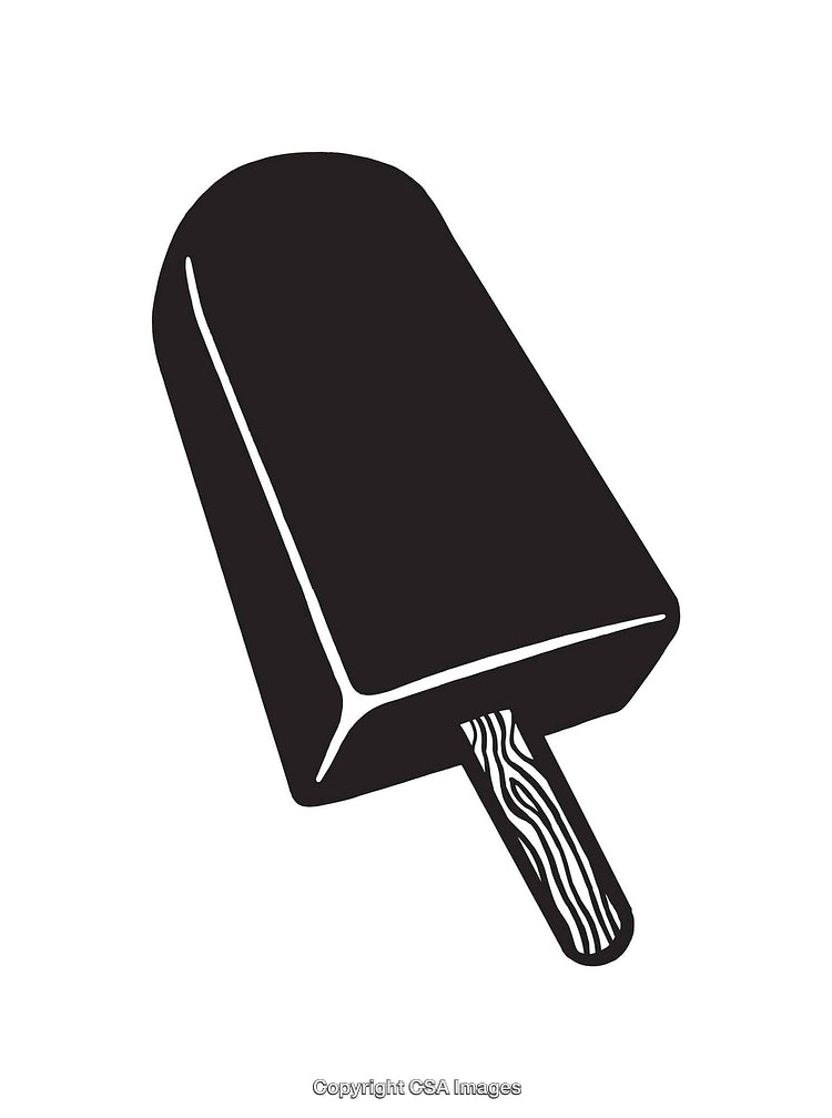 Minimalist Black and White Ice Cream Bar Line Art Illustration
