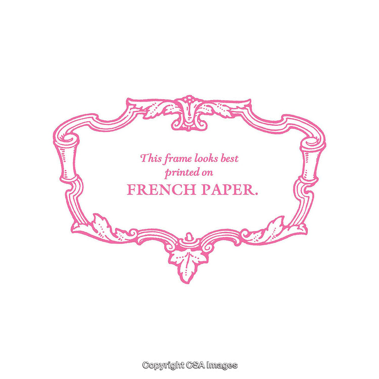 Elegant Pink Ornamental Frame Emphasizing French Paper Customization
