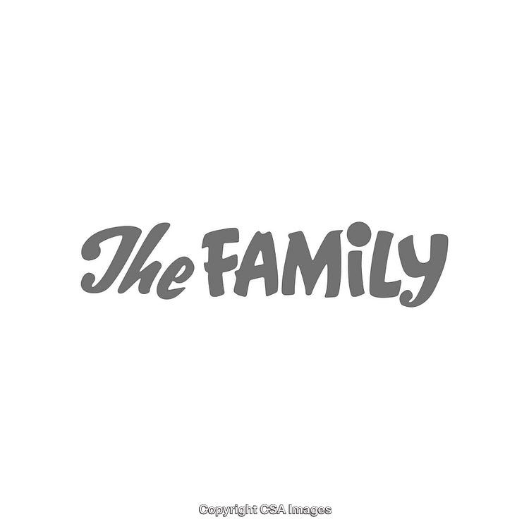 Stylized Typography Design Emphasizing the Word Family in Bold Lettering