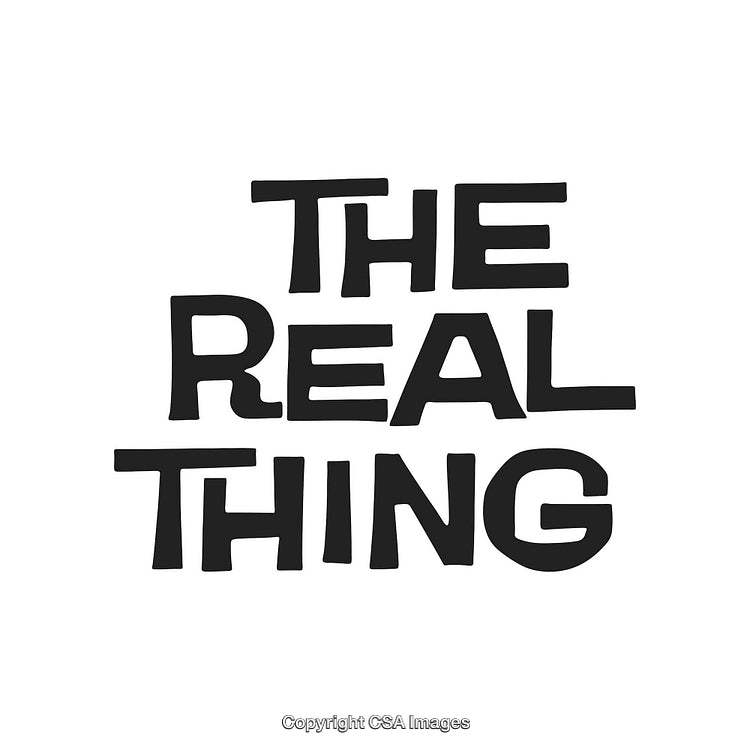Bold Minimalist Typography Design Featuring 'The Real Thing' Text