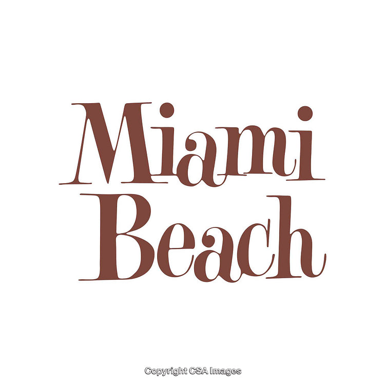 Elegant Typography Highlighting Miami Beach in Warm Brown Tones