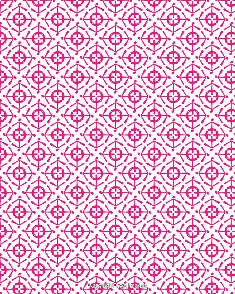 Geometric Pink Pattern with Symmetrical Design on White Background
