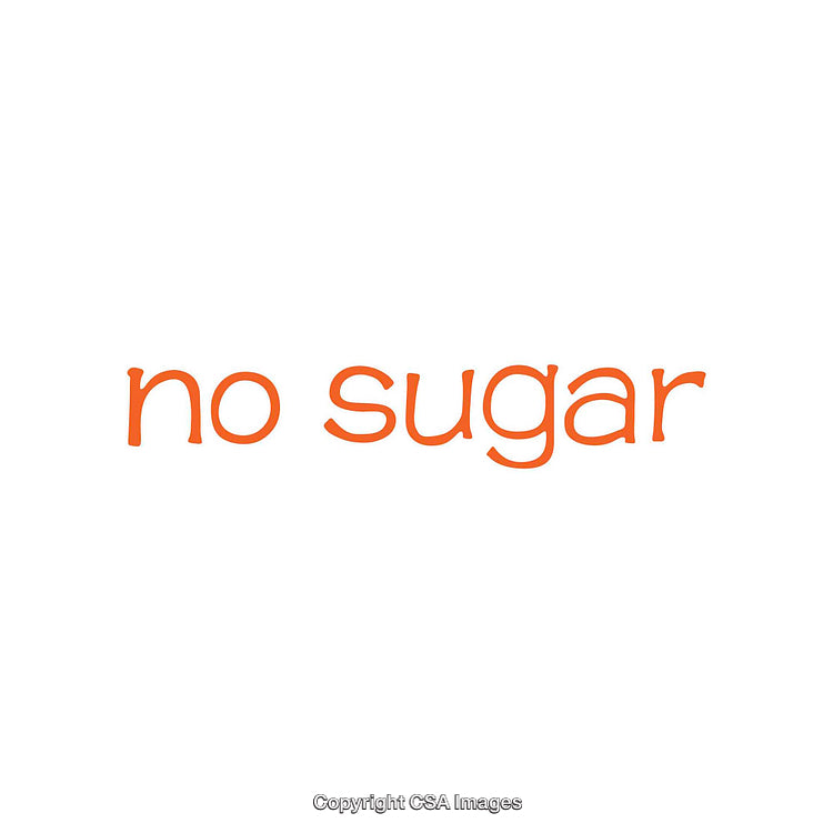 Simple Typography Message in Orange "No Sugar" on White Background