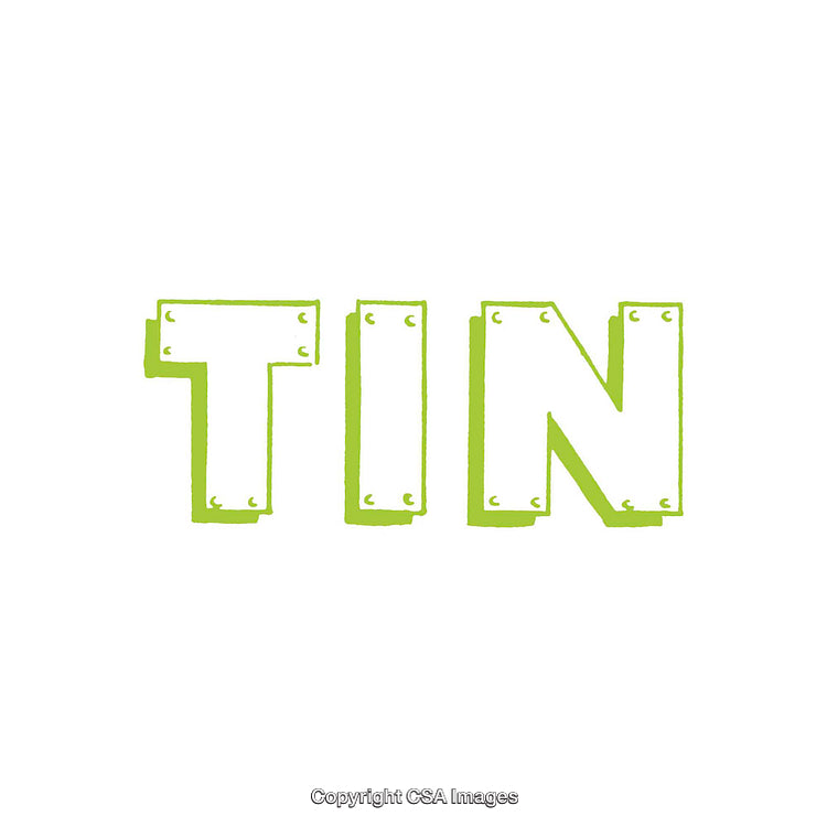 Bold Green Typography Design on White Background Featuring the Word 'Tin'