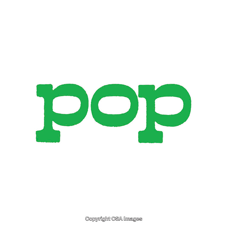 Green Text Design Featuring the Word Pop on White Background