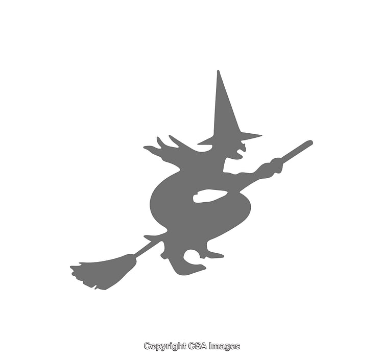 Silhouette of a Witch Flying on a Broomstick Icon Illustration